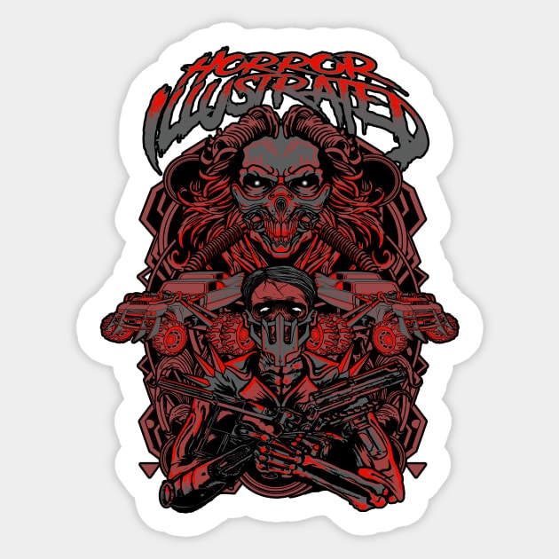 HORROR ILLUSTRATED MAD MAX RED Sticker by AtomicMadhouse